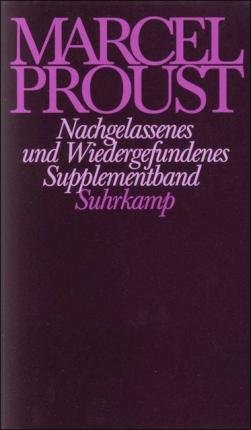 Cover for Marcel Proust · Werke,frankf.a.suppl. Nachgel (Buch)