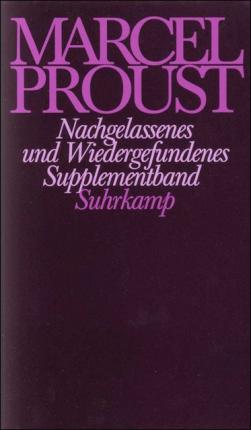 Cover for Marcel Proust · Werke,frankf.a.suppl. Nachgel (Bok)