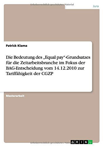 Cover for Klama · Die Bedeutung des  Equal pay -Gru (Book) [German edition] (2012)