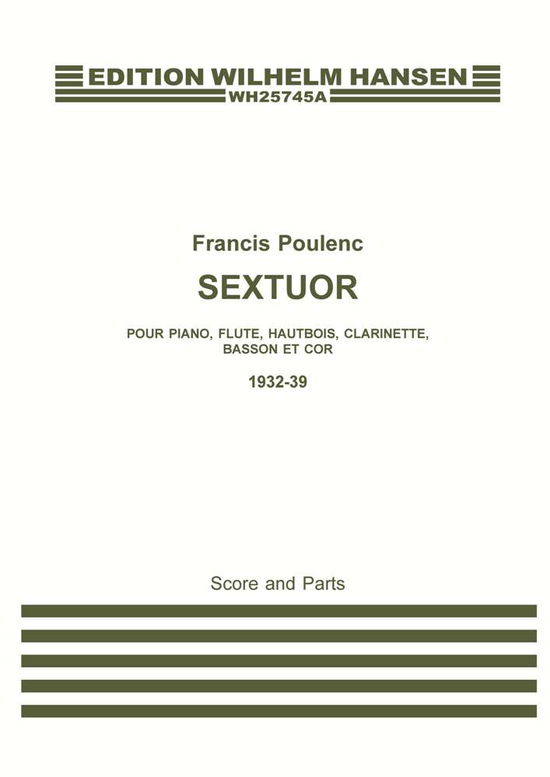 Cover for Francis Poulenc · Sekstet 1932-39 (Book) (2001)