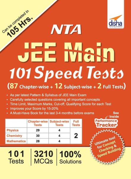 Cover for Disha Experts · NTA JEE Main 101 Speed Tests (87 Chapter-wise + 12 Subject-wise + 2 Full) (Paperback Book) (2018)