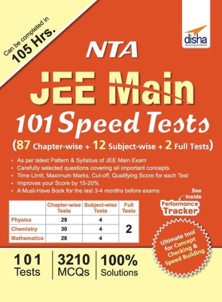 NTA JEE Main 101 Speed Tests (87 Chapter-wise + 12 Subject-wise + 2 Full) - Disha Experts - Books - Repro Books Limited - 9789388240987 - October 1, 2018