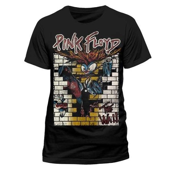 Cover for Pink Floyd · T-shirt (Unisex-m) the Wall Cartoon (Black) (MERCH) [size M]