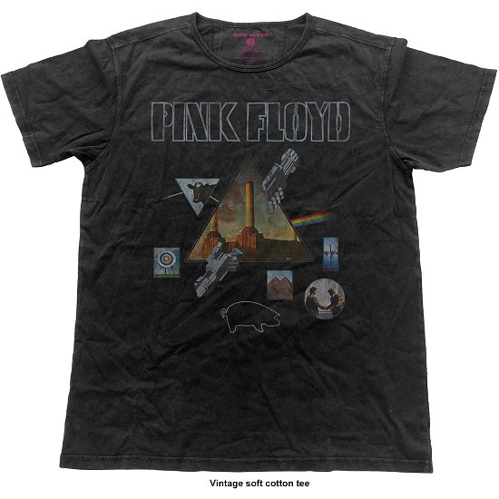 Pink Floyd Unisex Vintage T-Shirt: Montage - Pink Floyd - Koopwaar - ROCK OFF - 5055979993988 - 
