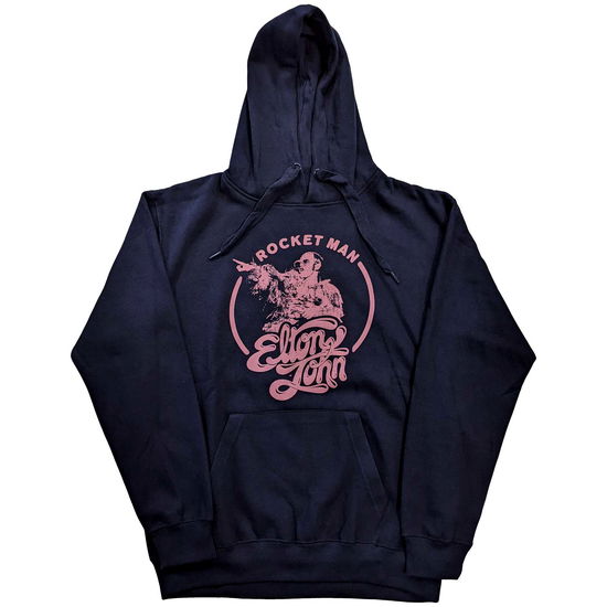 Cover for Elton John · Elton John Unisex Pullover Hoodie: Rocketman Circle Point (Navy Blue) (Hoodie) [size S] (2022)