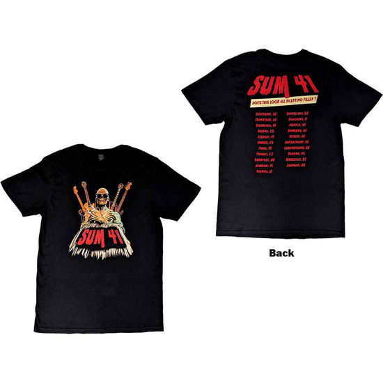 Sum 41 Unisex T-Shirt: Does This Look Like All Killer No Filler European Tour 2022 (Ex-Tour & Back Print) - Sum 41 - Produtos -  - 5056561067988 - 