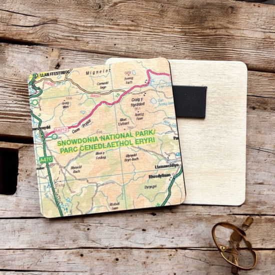 Cover for OS Map Wooden Square Magnet - Snowdonia National Park (MERCH) (2025)