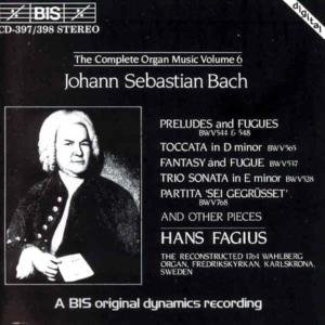 Cover for Bach / Fagius · Complete Organ Music 6 (CD) (1994)