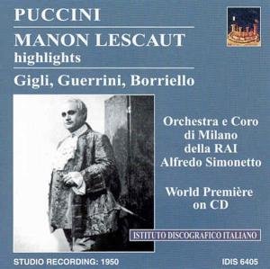 Cover for Puccini / Borriello / Gigli / Guerrini · Manon Lescaut (CD) (2003)