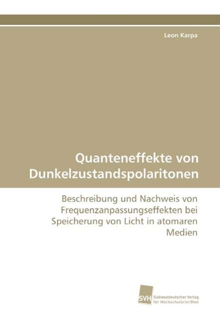 Cover for Karpa · Quanteneffekte von Dunkelzustands (Book)