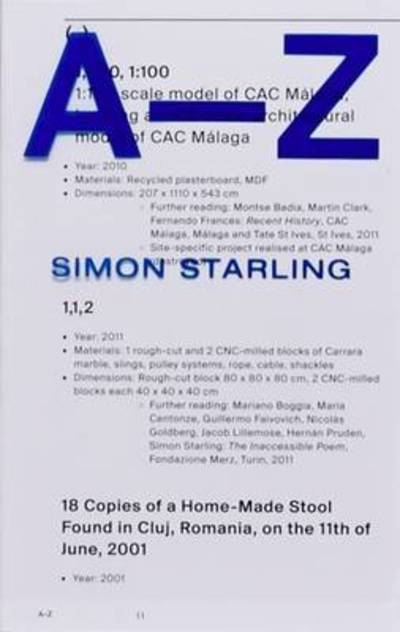 Cover for Simon Starling · Simon Starling: A-Z. Ediz. Illustrata (Book)