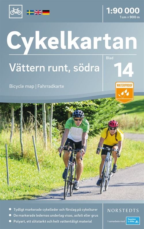 Cover for Norstedts · Cykelkartan: Vättern runt. Södra delen (Hardcover bog) (2018)