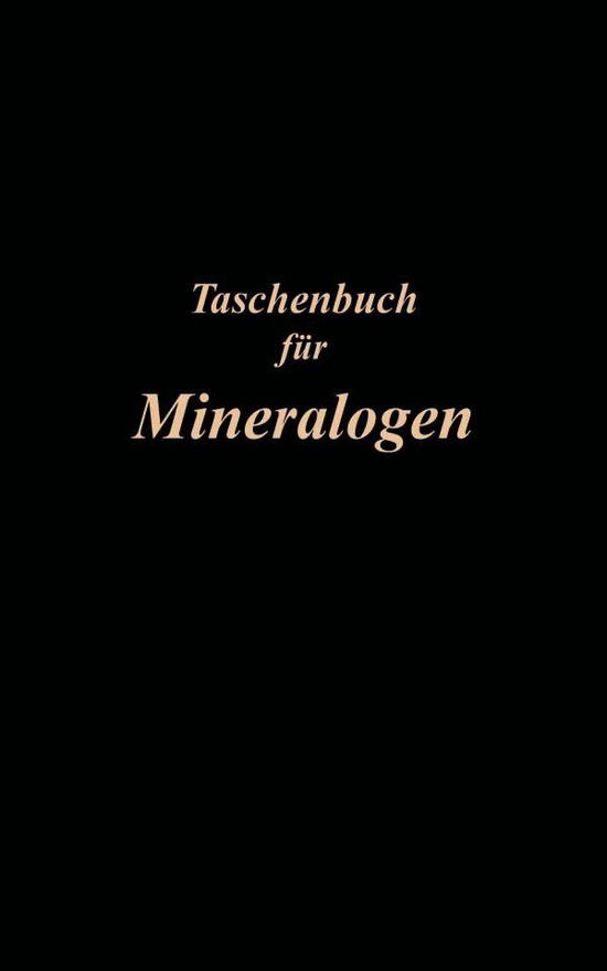 Cover for Carl Riemann · Taschenbuch Fur Mineralogen (Paperback Book) [1887 edition] (1901)