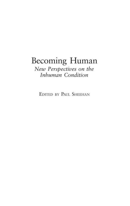Cover for Paul Sheehan · Becoming Human: New Perspectives on the Inhuman Condition (Hardcover Book) (2003)