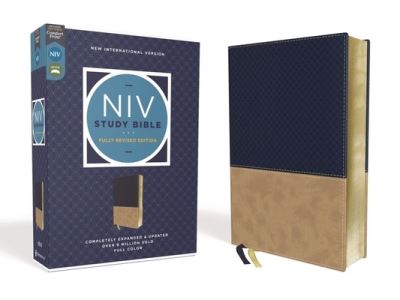 Cover for Kenneth L. Barker · NIV Study Bible, Fully Revised Edition, Leathersoft, Navy / Tan, Red Letter, Comfort Print (Book) (2020)