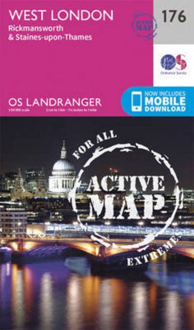 Cover for Ordnance Survey · West London, Rickmansworth &amp; Staines - OS Landranger Active Map (Kort) [February 2016 edition] (2016)
