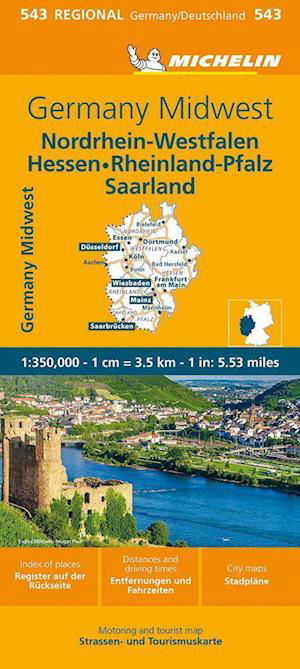 Germany Midwest - Michelin Regional Map 543 - Michelin - Books - Michelin Editions des Voyages - 9782067258990 - October 26, 2023