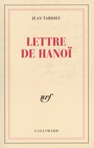 Cover for Jean Tardieu · Lettre de Hanoi (Paperback Book) (1997)