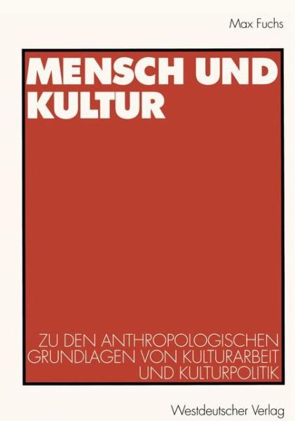 Cover for Max Fuchs · Mensch und Kultur (Paperback Book) [1999 edition] (1999)