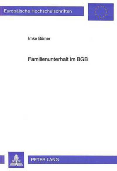 Cover for Borner Imke Borner · Familienunterhalt im BGB (Paperback Book) (1994)