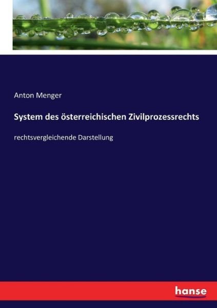 Cover for Menger · System des österreichischen Zivi (Book) (2017)