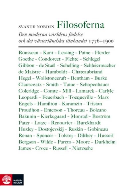 Filosoferna : den moderna världens födelse och det västerländska tänkandet 1776-1900 - Nordin Svante - Bøger - Natur & Kultur - 9789127146990 - 11. november 2016
