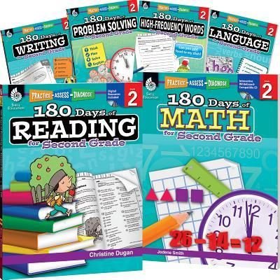 Cover for Teacher Created Materials · 180 Days of Second Grade Practice, 6-Book Set (Paperback Bog) (2017)