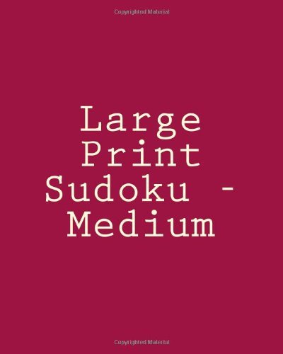 Cover for Praveen Puri · Large Print Sudoku - Medium: Easy to Read, Large Grid Sudoku Puzzles (Paperback Book) [Act Lrg edition] (2012)