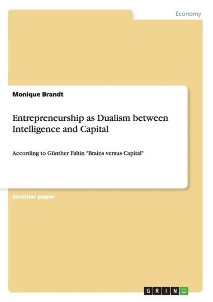 Cover for Brandt · Entrepreneurship as Dualism betw (Buch) (2014)