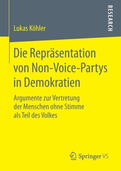 Cover for Köhler · Die Repräsentation von Non-Voice (Bok) (2017)