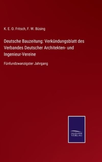 Cover for K E O Fritsch · Deutsche Bauzeitung (Hardcover Book) (2021)