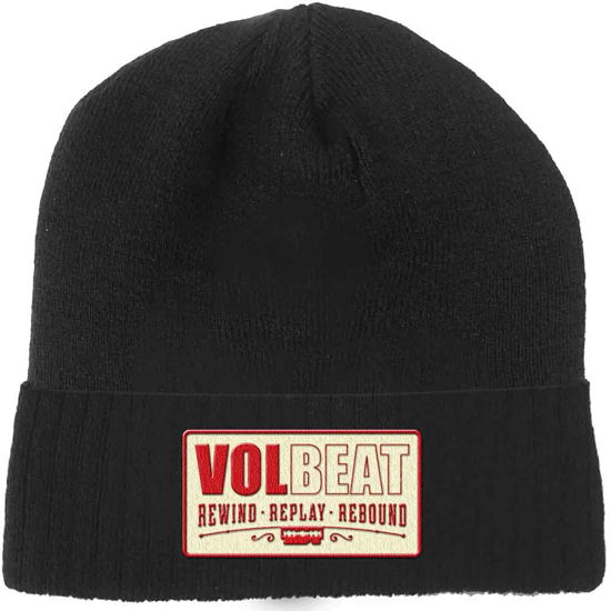 Volbeat · Volbeat Unisex Beanie Hat: Rewind, Replay, Rebound (Bekleidung) [Black - Unisex edition]
