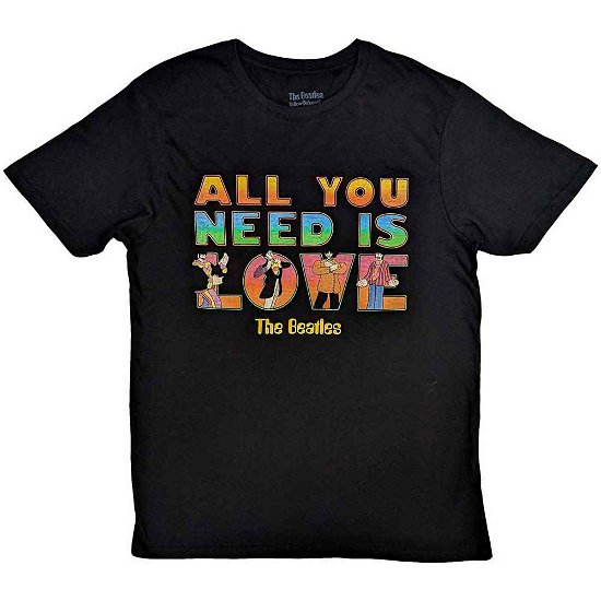 Cover for The Beatles · The Beatles Unisex T-Shirt: Yellow Submarine All You Need Is Love Stacked (T-shirt) [size L]