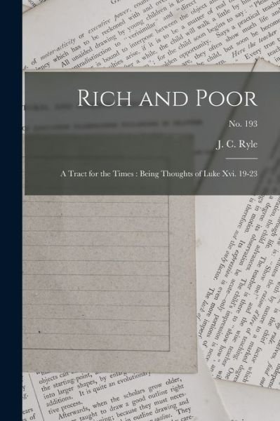 Cover for J C (John Charles) 1816-1900 Ryle · Rich and Poor (Paperback Book) (2021)