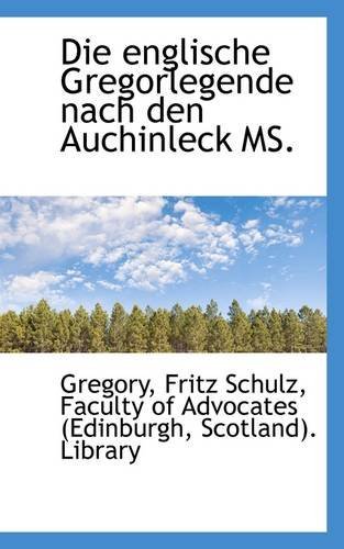 Cover for Gregory · Die Englische Gregorlegende Nach den Auchinleck Ms. (Paperback Book) [German edition] (2009)