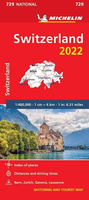 Switzerland 2022 - Michelin National Map 729 - Michelin - Boeken - Michelin Editions des Voyages - 9782067254992 - 9 juni 2022