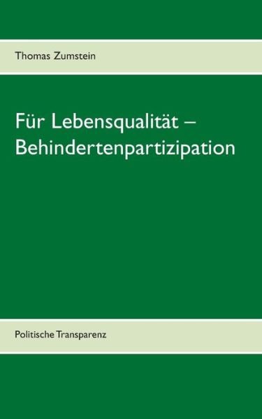 Cover for Zumstein · Für Lebensqualität - Behindert (Buch) (2016)