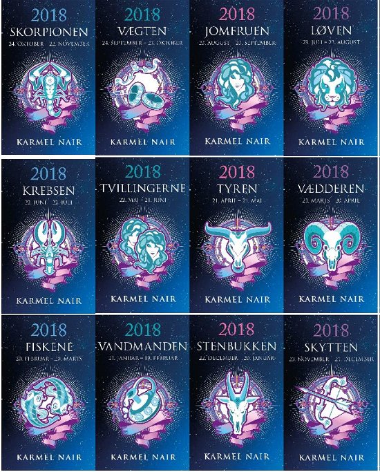 Cover for Karmel Nair · Horoskop 1-12 stjernetegn 2018 i salgsdisplay (Taschenbuch) [1. Ausgabe] (2017)