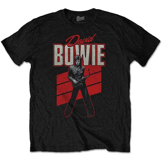 David Bowie Unisex T-Shirt: Red Sax - David Bowie - Koopwaar - Rockoff - 5056170669993 - 