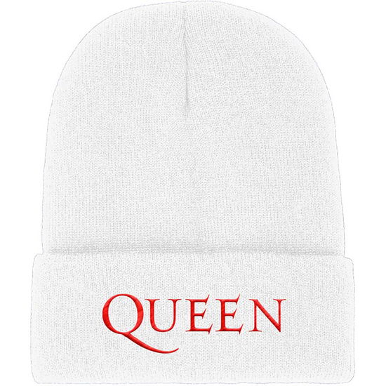 Cover for Queen · Queen Unisex Beanie Hat: Logo (White) (CLOTHES) (2021)