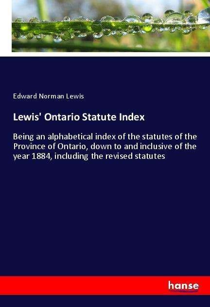 Cover for Lewis · Lewis' Ontario Statute Index (Bok)