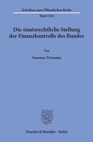 Cover for Tiemann · Die staatsrechtliche Stellung d (Book) (1974)