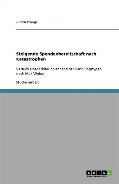 Cover for Prange · Steigende Spendenbereitschaft na (Paperback Book) [German edition] (2008)