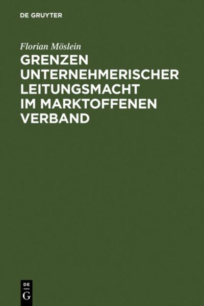 Cover for F. Möslein · Grenzen unternehm.Leitungsm. (Book) [German edition] (2007)