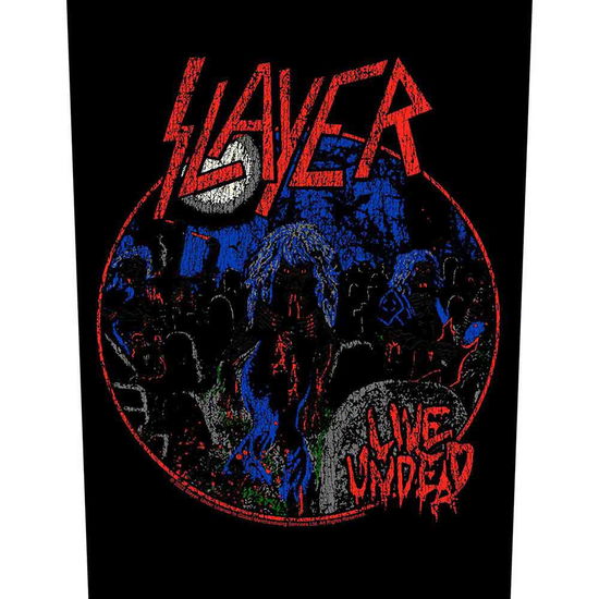 Slayer Back Patch: Live Undead - Slayer - Produtos - - 5056365721994 - 20 de fevereiro de 2023