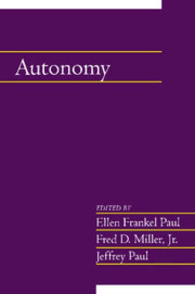 Cover for Ellen Frankel Paul · Autonomy: Volume 20, Part 2 - Social Philosophy and Policy (Paperback Book) (2003)