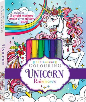 Cover for Kaleidoscope Colouring Kit: Unicorn Rainbows - Unicorns (Book) (2020)