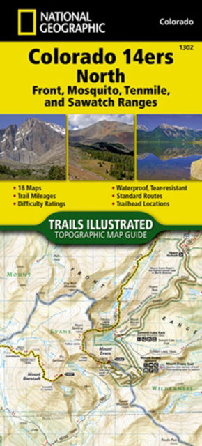 Cover for National Geographic Maps · Colorado 14ers North [sawatch, Mosquito, And Front Ranges] Adventure Map (Map) [2022nd edition] (2024)