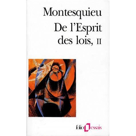 Cover for Montesquieu · De L Esprit Des Lois (Folio Essais) (French Edition) (Paperback Book) [French edition] (1995)