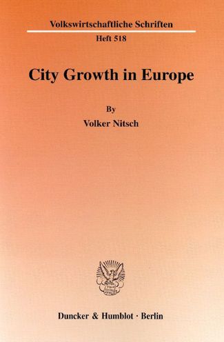 Cover for Nitsch · City Growth in Europe. (Book) (2001)